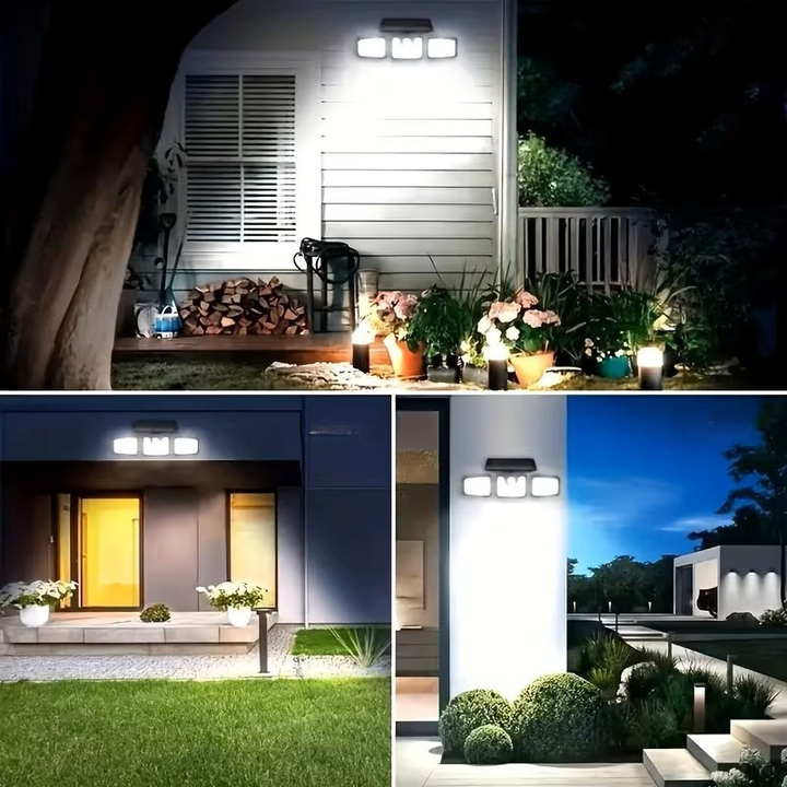 Solar wall light with motion sensor – Bright outdoor lighting with 3 light modes | Weatherproof IP44 for garden, yard and garage | Bowlift