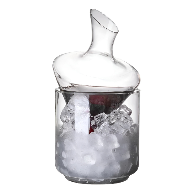 Whisky Decanter with Ice Bucket – Lead Crystal Free Premium Glass | Stylish Set for Whisky, Vodka & Brandy | Bowlift