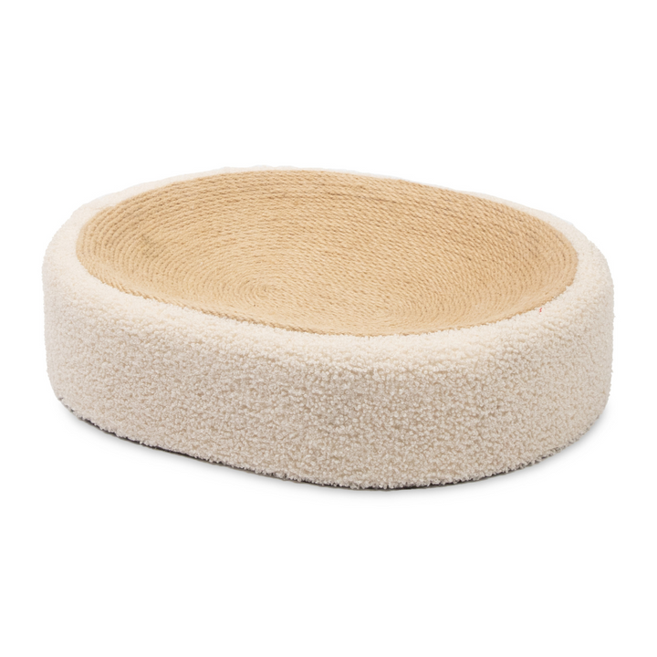 Premium Cat Sisal Scratching Bed in Beige Bowlift
