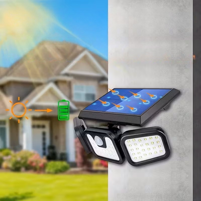 Solar wall light with motion sensor – Bright outdoor lighting with 3 light modes | Weatherproof IP44 for garden, yard and garage | Bowlift
