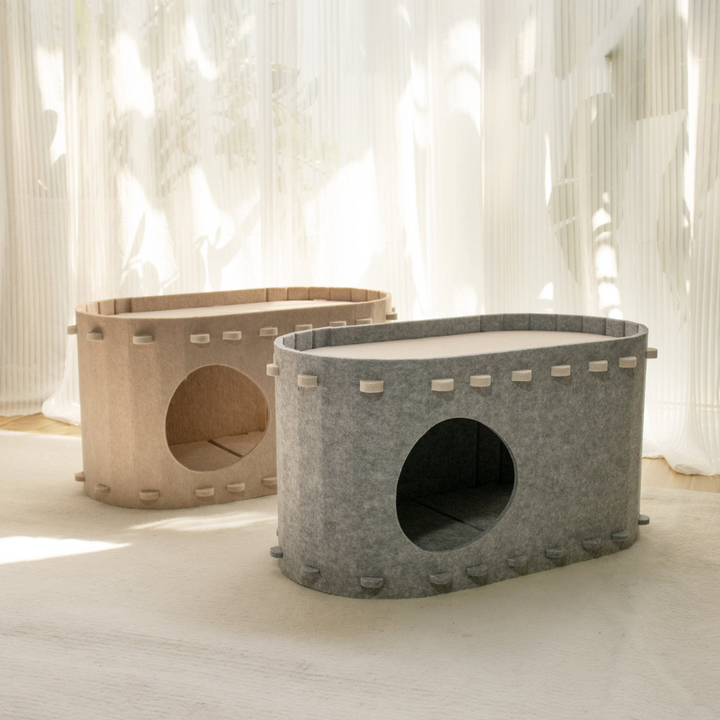 Cozy Felt Cat Cave Bowlift