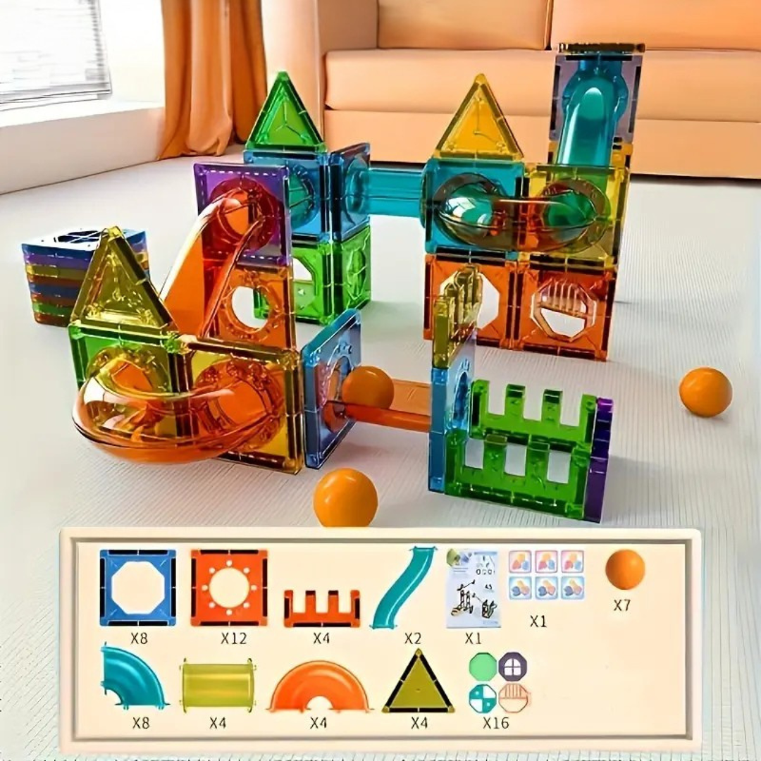 BowLift | BrightTracks – Magnetic Building Toy with LED (69-Piece Set)