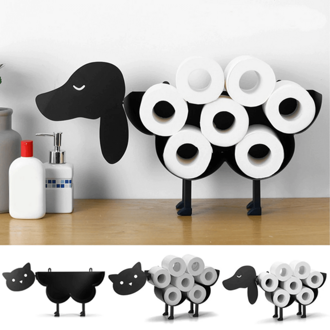 BowLift | Toilet paper holder ROLLITIER | Animal motif made of iron | 33.5×53.5×8.5 cm | Wall decor & storage in one