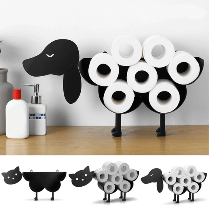 BowLift | Toilet paper holder ROLLITIER | Animal motif made of iron | 33.5×53.5×8.5 cm | Wall decor & storage in one