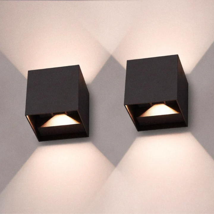 Modern LED wall lamp in cube design, minimalist wall lamp for hallway & living room | Bowlift