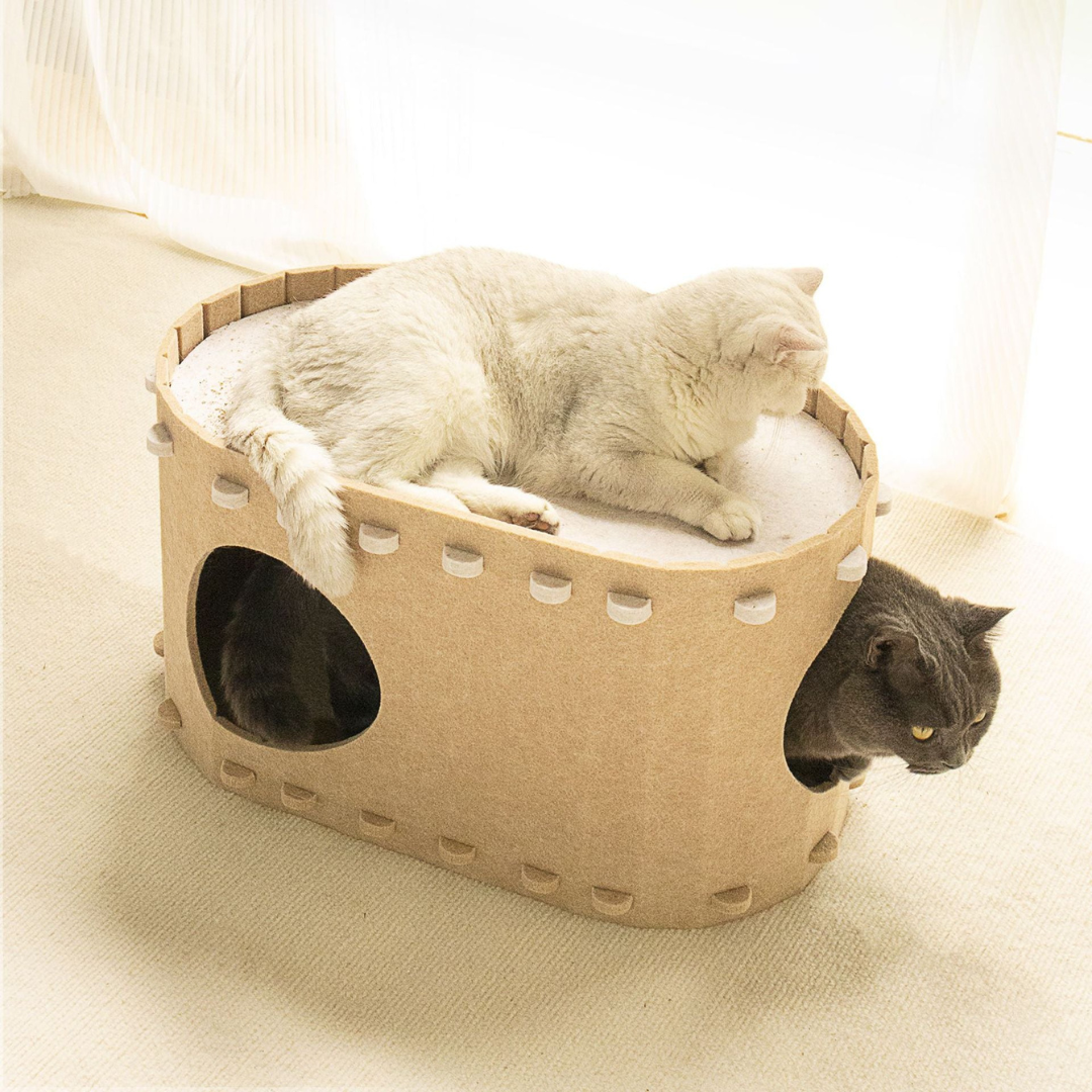 Cozy Felt Cat Cave Bowlift