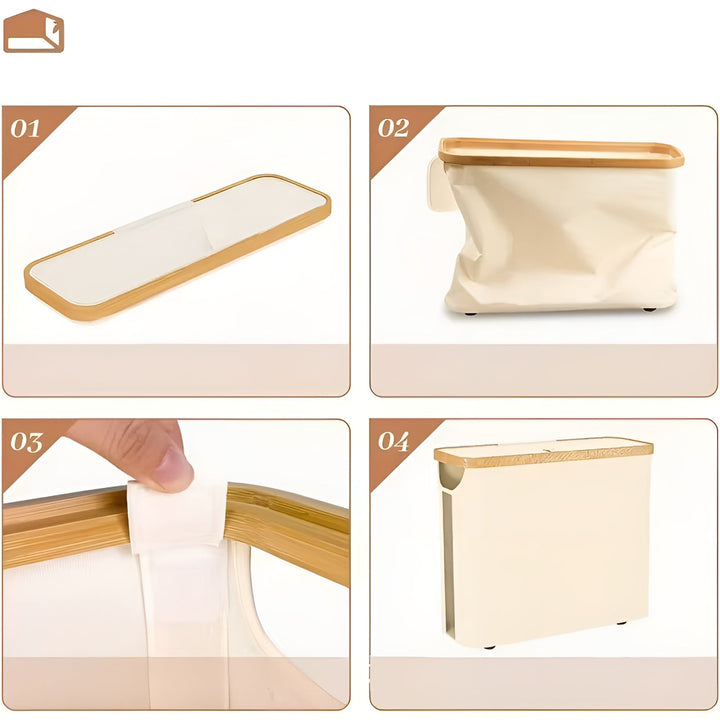Large toilet paper holder with lid – space-saving & foldaBowlifte | wooden frame for bathroom & toilet | Bowlift
