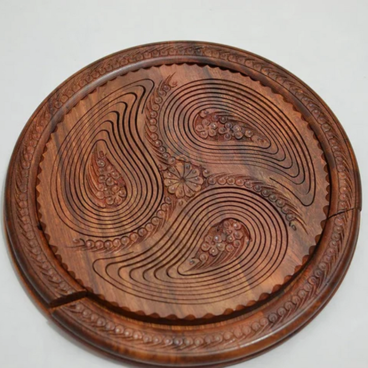 BowLift | Wooden Fruit Plate | Hand-Carved Serving Tray | Rustic Artisan Design | Sustainable Wood