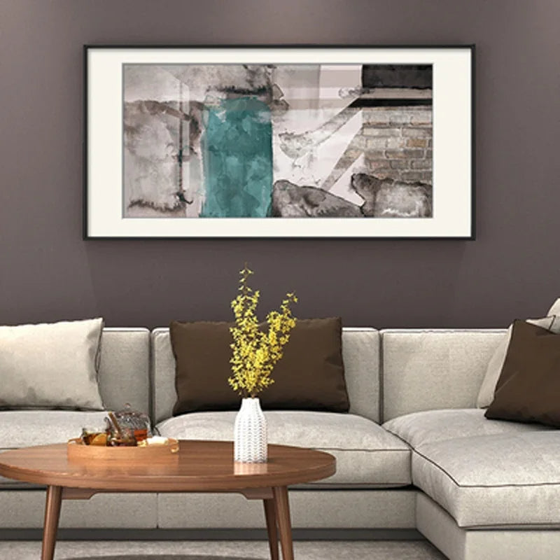 Urban Abstract Grey Green Big Sizes Wall Art Fine Art Canvas Print Picture For City Apartment Living Room Dining Room Home & Office Decor | Bowlift
