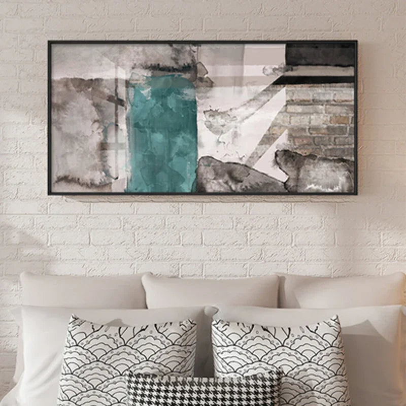 Urban Abstract Grey Green Big Sizes Wall Art Fine Art Canvas Print Picture For City Apartment Living Room Dining Room Home & Office Decor | Bowlift
