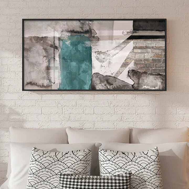 Urban Abstract Grey Green Big Sizes Wall Art Fine Art Canvas Print Picture For City Apartment Living Room Dining Room Home & Office Decor | Bowlift
