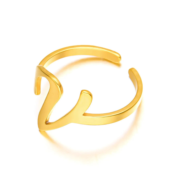 BowLift | Adjustable Italic Cursive Letter Initial Ring
