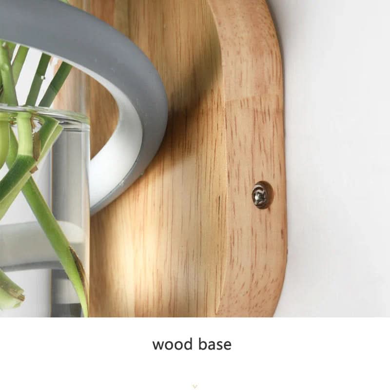 BowLift | LED wall light made of wood with built-in vase holder