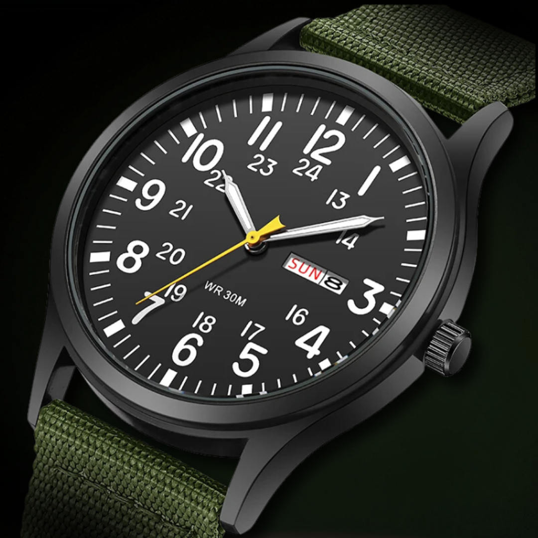 BowLift | Men’s Rugged Outdoor Watch – Waterproof Military-Style Stainless Steel Timepiece