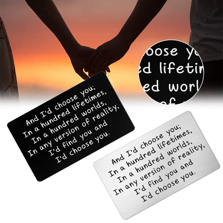BowLift | Metal Engraved Card - Message of Love