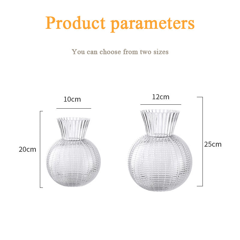 BowLift | Light Luxury High-End Glass Vase, Living Room Flowers Transparent Flower Arrangement