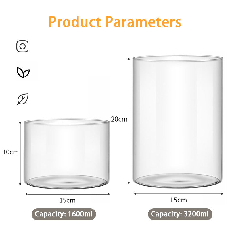 BowLift | High Borosilicate Glass Vase, Micro Landscape Hydroponic Plant Straight Glass Jar, Ornamental Living Room Flower Arrangement Art Vase