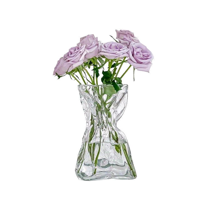 BowLift | Simple And Creative Irregular Vases, Transparent Glass Vases, Living Room Desktop Flower Arrangements And Water Nourishment Decorative Ornaments