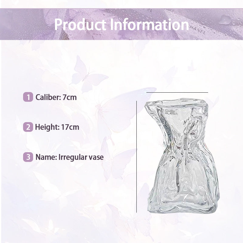 BowLift | Simple And Creative Irregular Vases, Transparent Glass Vases, Living Room Desktop Flower Arrangements And Water Nourishment Decorative Ornaments