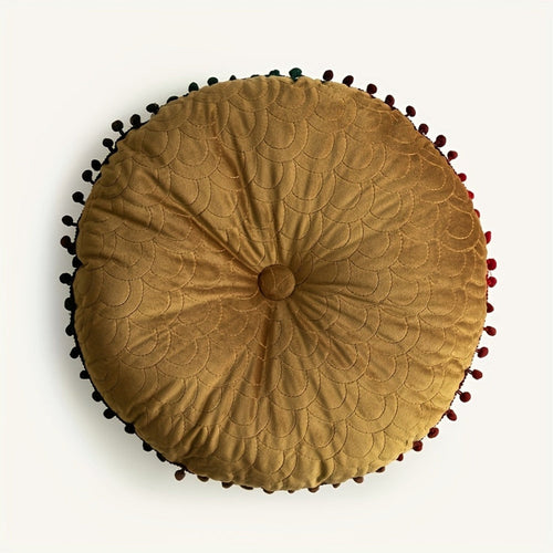 BowLift | Veloura Round Vintage Quilted Ottoman Cushion Pad