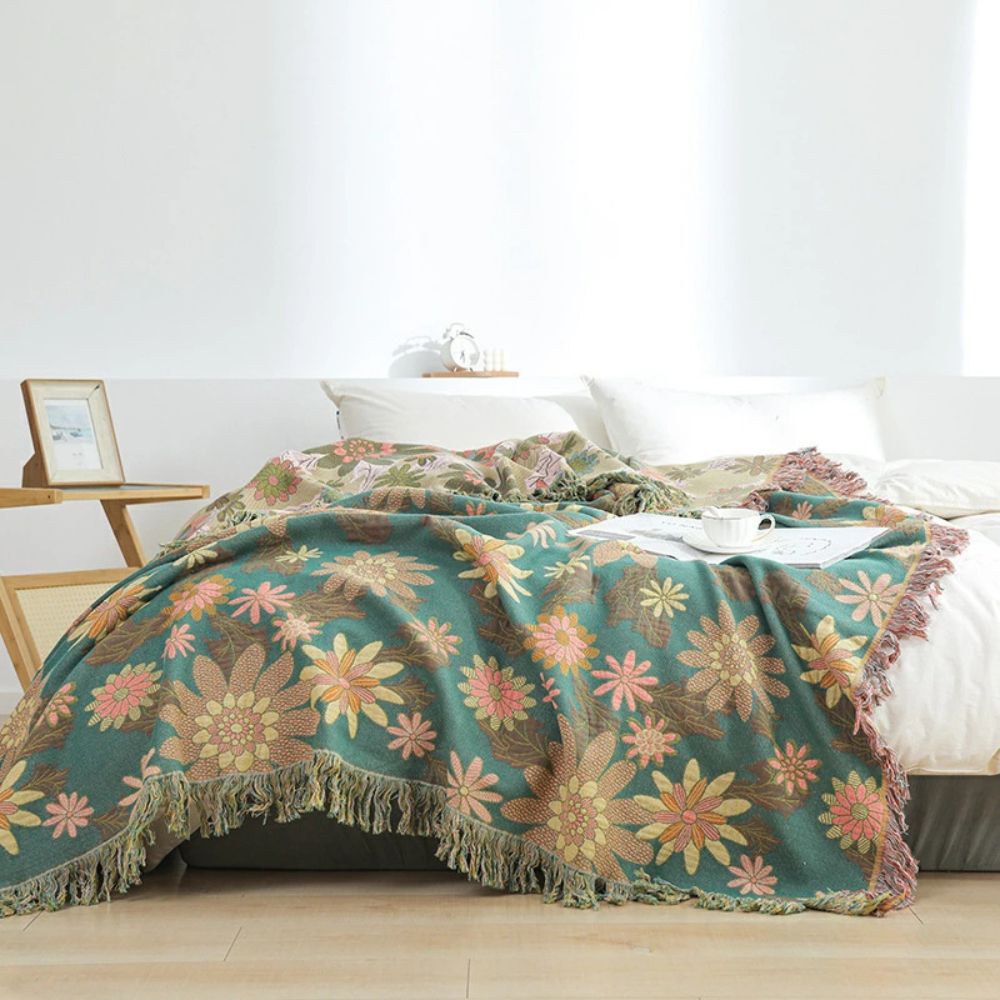 BowLift | Verdant Bloom Reversible Jacquard Blanket