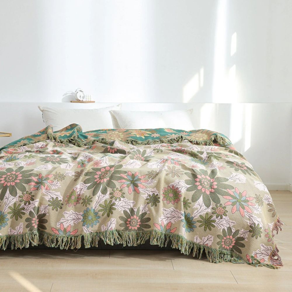 BowLift | Verdant Bloom Reversible Jacquard Blanket