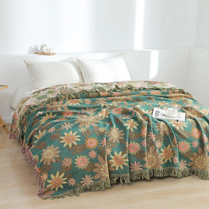 BowLift | Verdant Bloom Reversible Jacquard Blanket