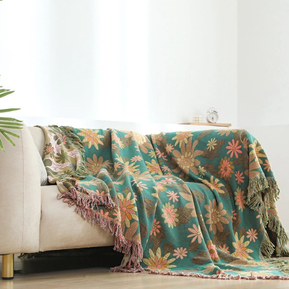 BowLift | Verdant Bloom Reversible Jacquard Blanket