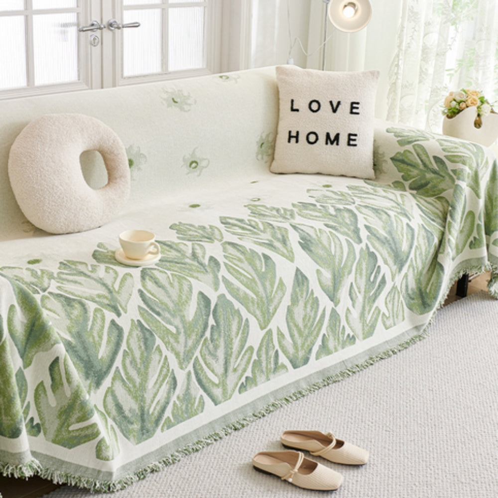 BowLift | Verdure Leaf Pattern Chenille Sofa Cover