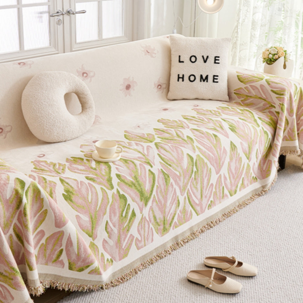 BowLift | Verdure Leaf Pattern Chenille Sofa Cover