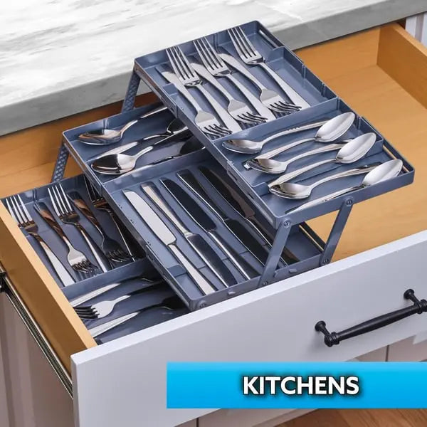 BowLift | Adjustable Multilevel Drawer Organizer for Effortless Storage