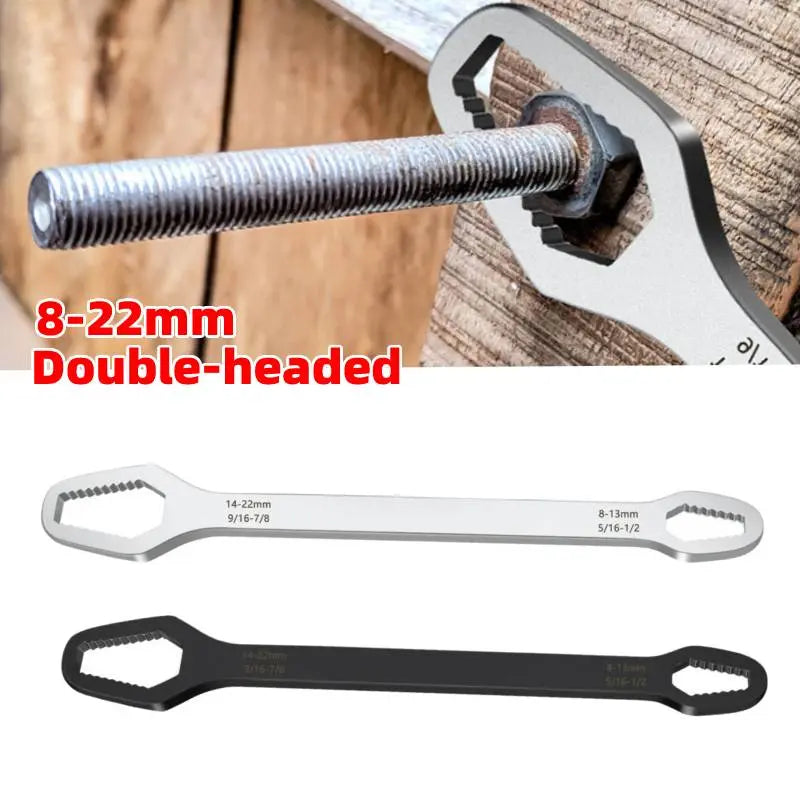 BowLift | Adjustable Wrench with Double-Sided Self-Tightening Handle, Chrome Steel
