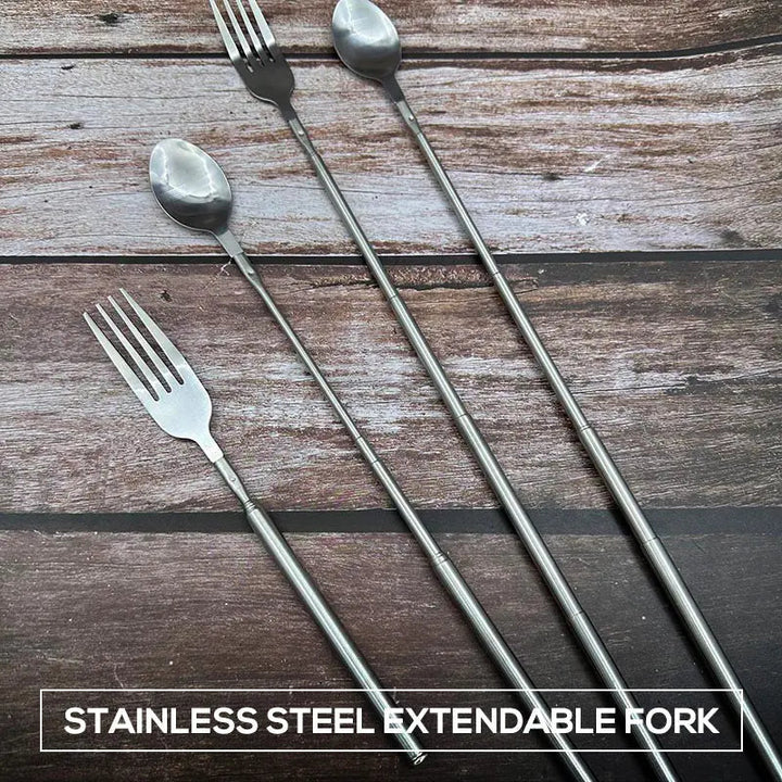 BowLift | Adjustable Stainless Steel Cutlery Set with Extendable Fork and Spoon