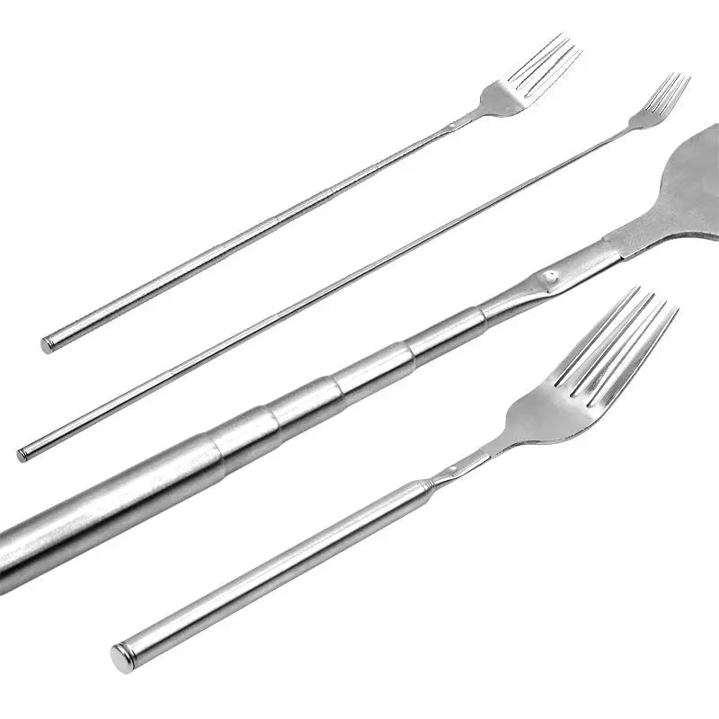 BowLift | Adjustable Stainless Steel Cutlery Set with Extendable Fork and Spoon