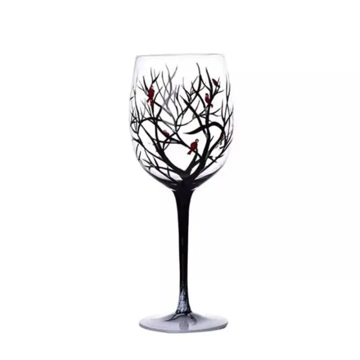 BowLift | Four Seasons Tree - Wine Glass | Hand-painted Artistic Glasses