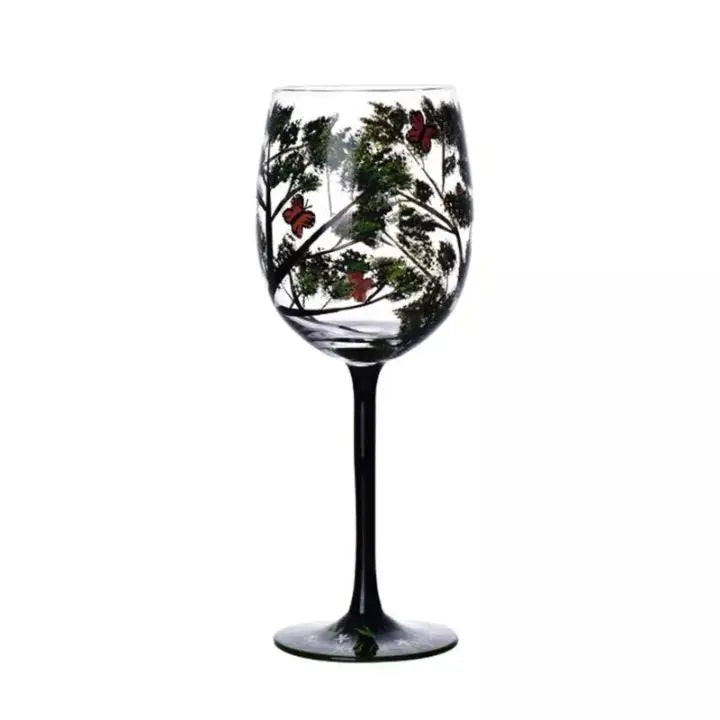 BowLift | Four Seasons Tree - Wine Glass | Hand-painted Artistic Glasses