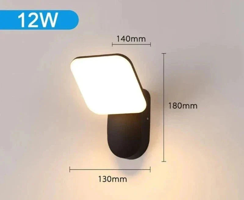 Modern LED porch light with motion sensor - Waterproof outdoor lighting, energy-saving, ideal for terrace and entrance | Bowlift