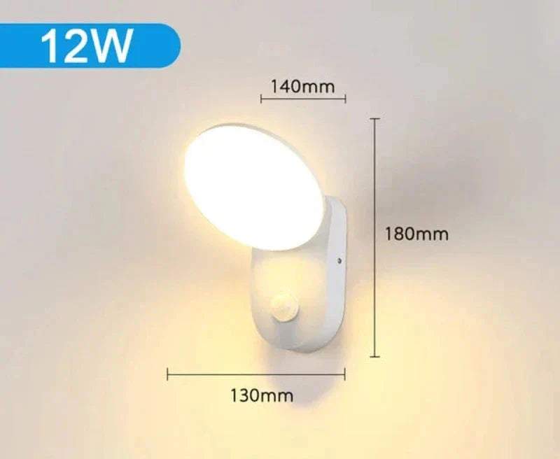 Modern LED porch light with motion sensor - Waterproof outdoor lighting, energy-saving, ideal for terrace and entrance | Bowlift