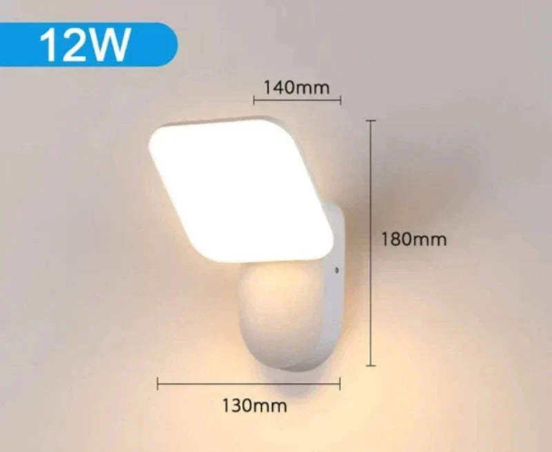 Modern LED porch light with motion sensor - Waterproof outdoor lighting, energy-saving, ideal for terrace and entrance | Bowlift