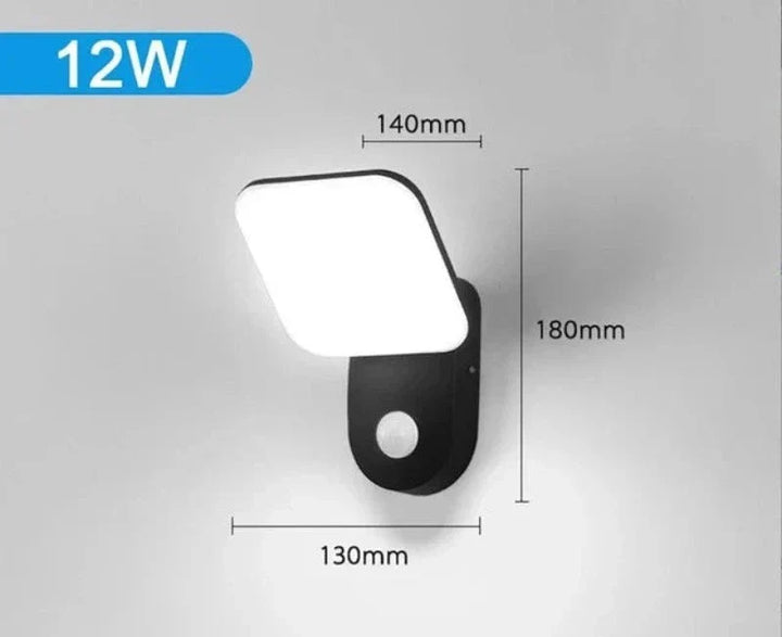 Modern LED porch light with motion sensor - Waterproof outdoor lighting, energy-saving, ideal for terrace and entrance | Bowlift