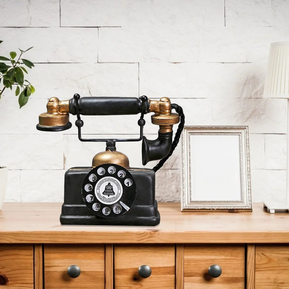 Antique Telephone Decoration – Nostalgic Retro Table Decoration for Living Room and Office | Bowlift