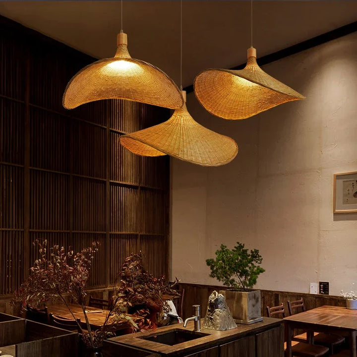 Vintage Handmade Bamboo Pendant Lamp – Woven Hanging Light for Living Room, Dining Room, and Kitchen | Bowlift