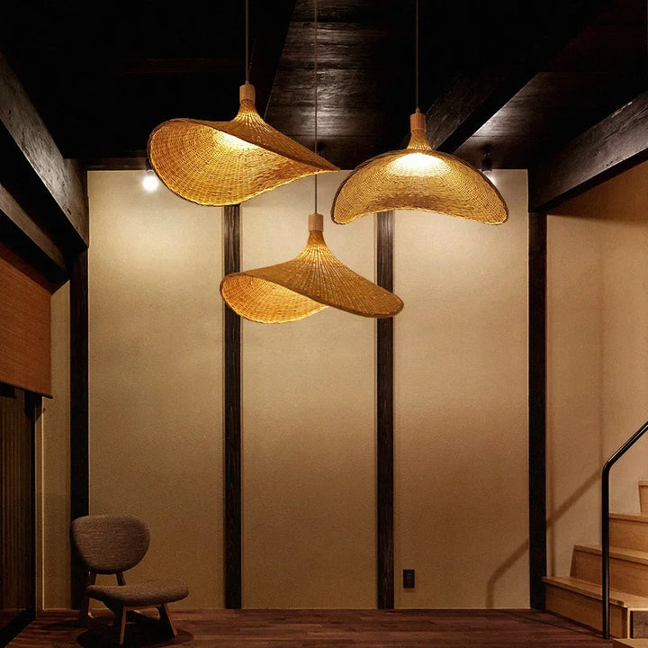 Vintage Handmade Bamboo Pendant Lamp – Woven Hanging Light for Living Room, Dining Room, and Kitchen | Bowlift
