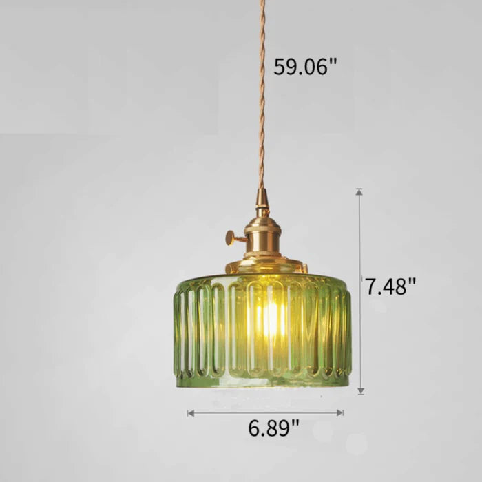 BowLift | Adjustable Vintage Crystal Pendant Lamp Glass Cylinder