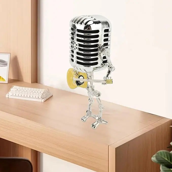 BowLift | Vintage Microphone Robot Lamp — Industrial Alloy Desk Lamp