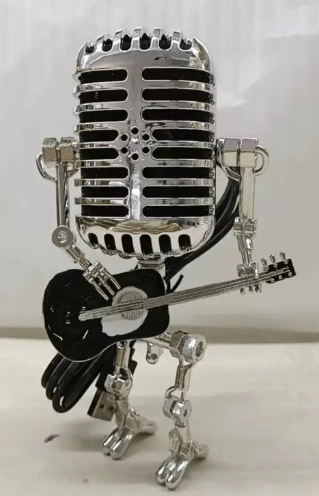 BowLift | Vintage Microphone Robot Lamp — Industrial Alloy Desk Lamp