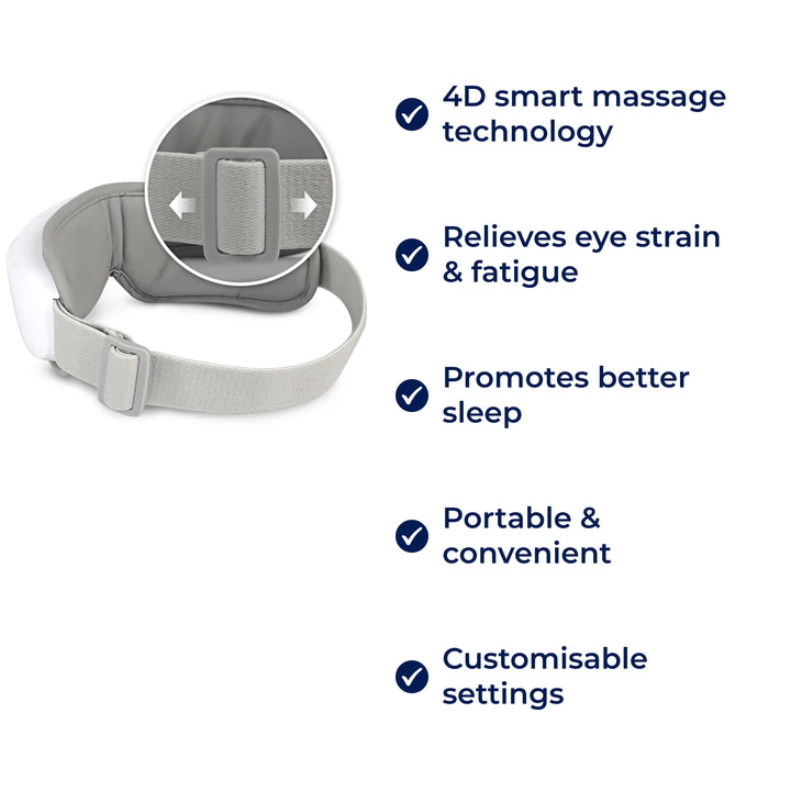 Vistella | 4D Smart Eye Massager - Air Pressure - Vibration - Heat Therapy for Eye Strain Fatigue - Sleep Improvement Bowlift