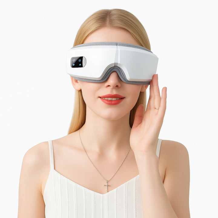 Vistella | 4D Smart Eye Massager - Air Pressure - Vibration - Heat Therapy for Eye Strain Fatigue - Sleep Improvement Bowlift