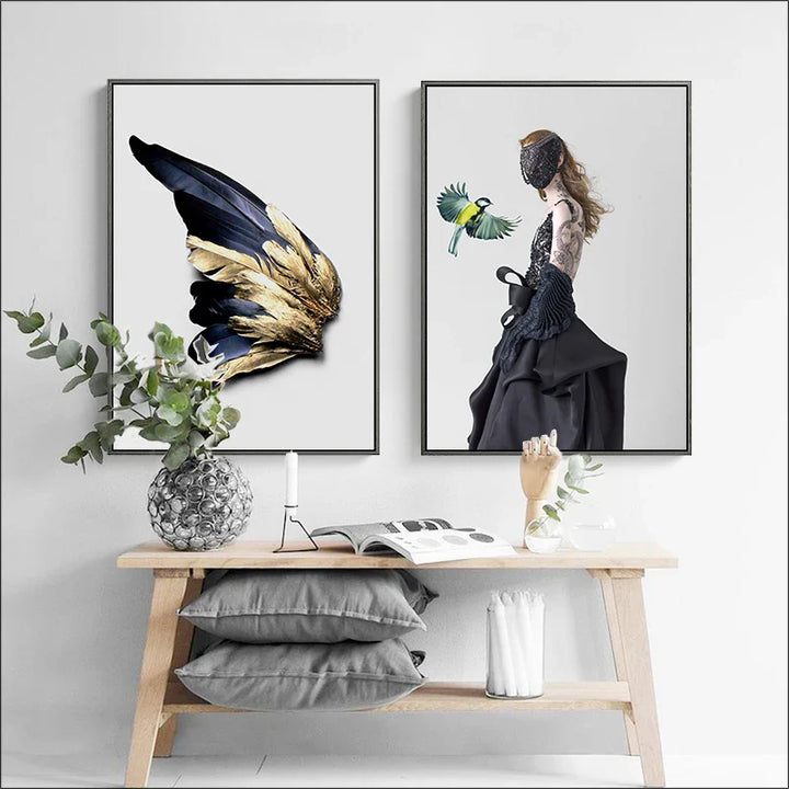 Viva La Vida Minimalist Feather Fashion Lifestyle Quotation Wall Art Fine Art Canvas Prints Pictures For Living Room Inspirational Nordic Home Decor | Bowlift