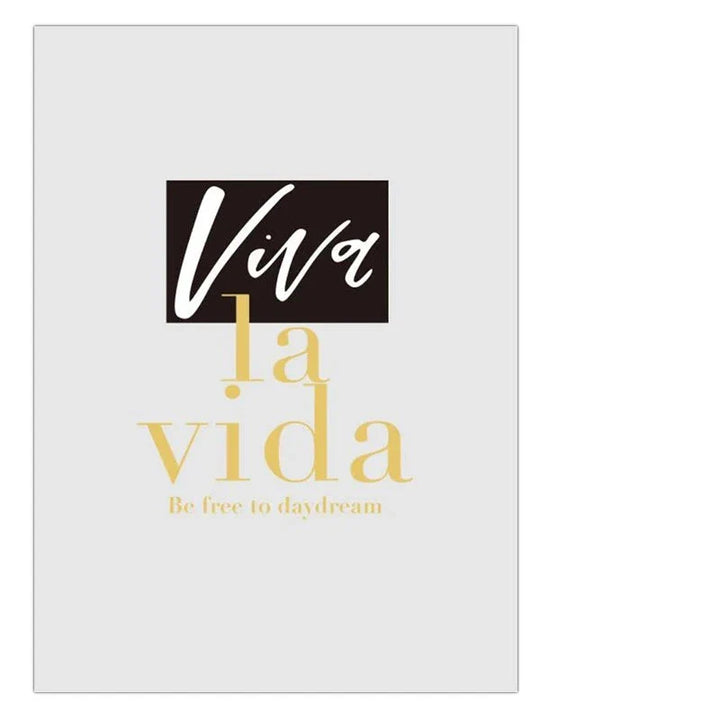 Viva La Vida Minimalist Feather Fashion Lifestyle Quotation Wall Art Fine Art Canvas Prints Pictures For Living Room Inspirational Nordic Home Decor | Bowlift